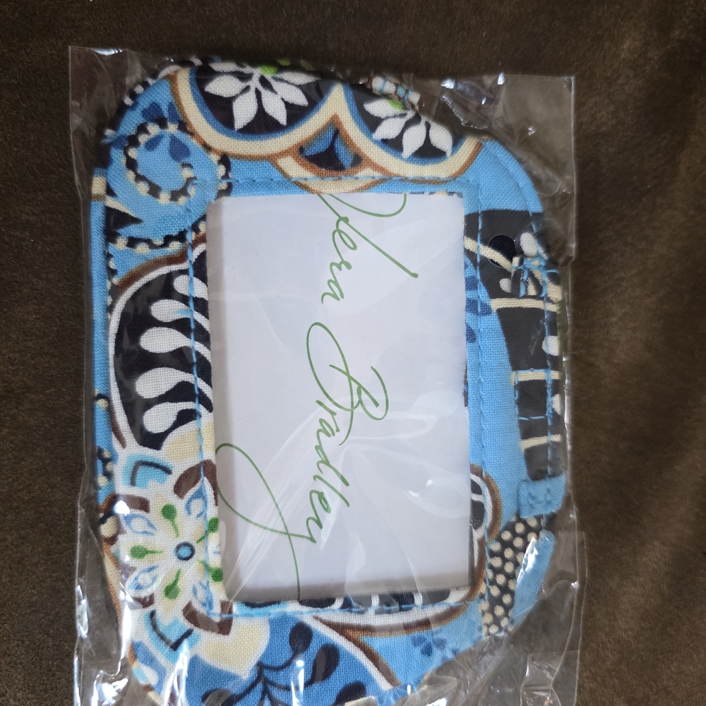 Vera Bradley Blue Black Cream Floral ID Holder